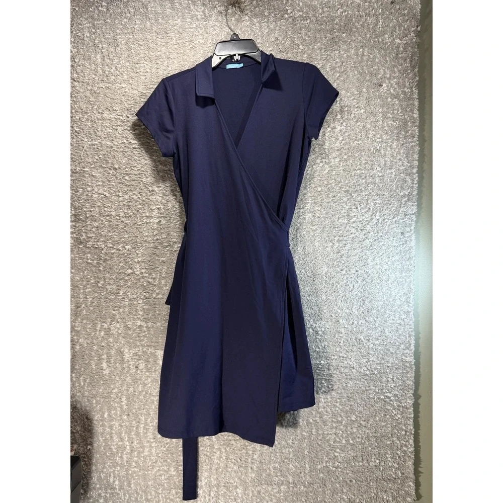J. McLaughlin Catalina Cloth Wrap S Dress Summer Beachy Resort Nautical UPF